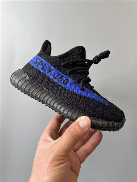 Youth Running Weapon Yeezy 350 V2 Black/Royal Shoes 021